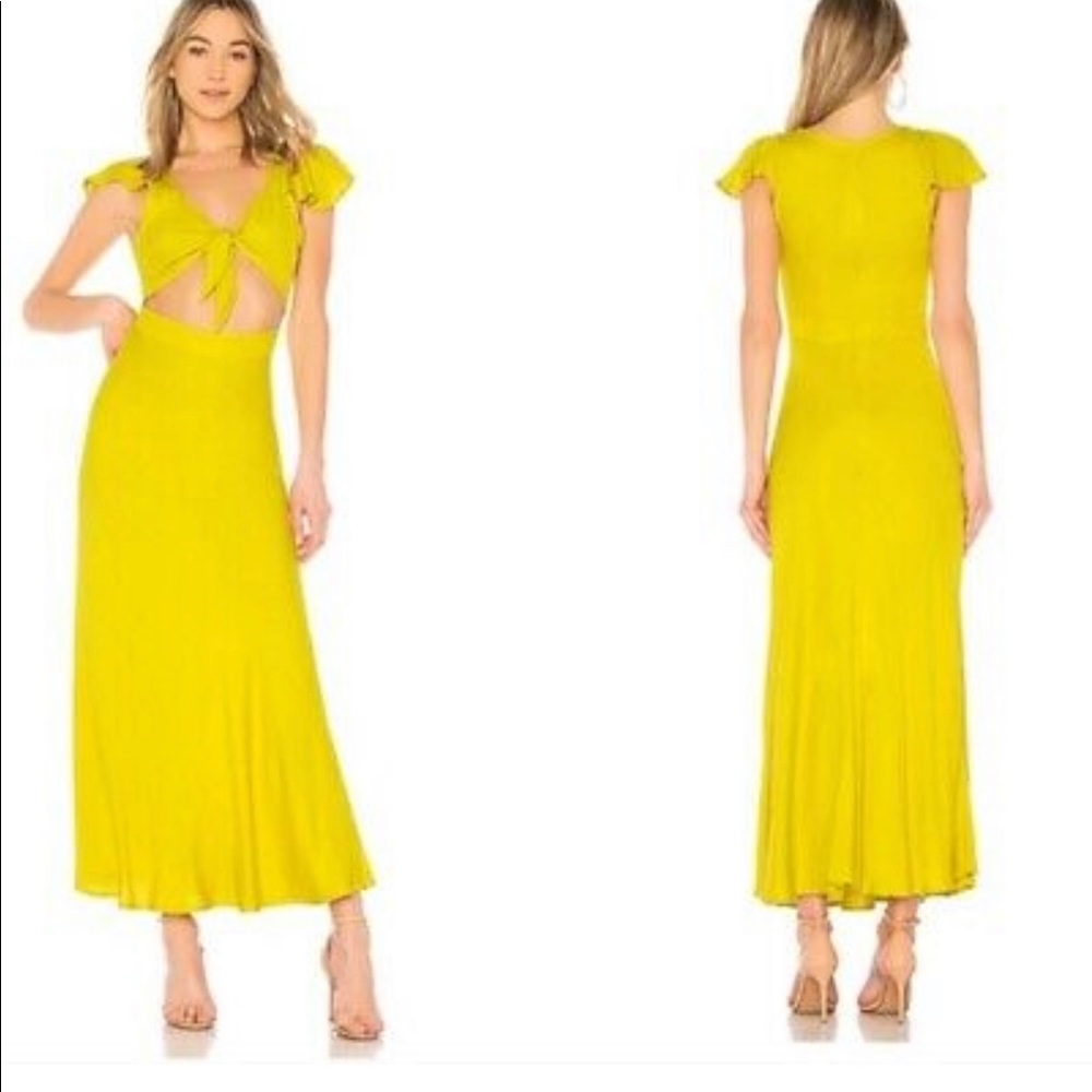 Cleobella Marigold maxi dress with tie front, M